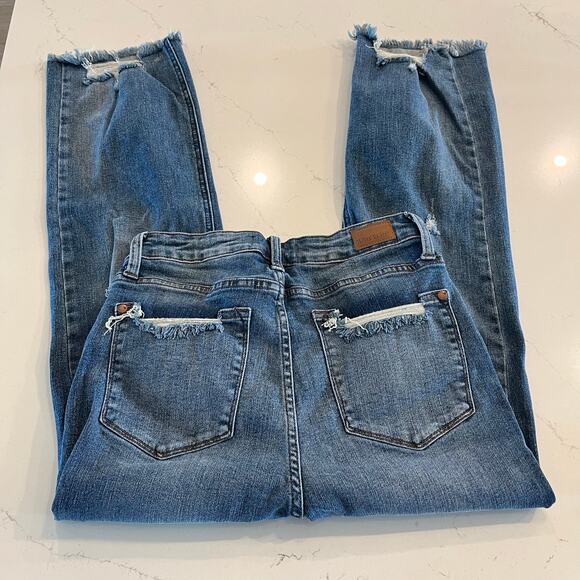 Judy Blue Straight Crop Distressed‎ Jeans Size 5 /27 - Picture 4 of 11